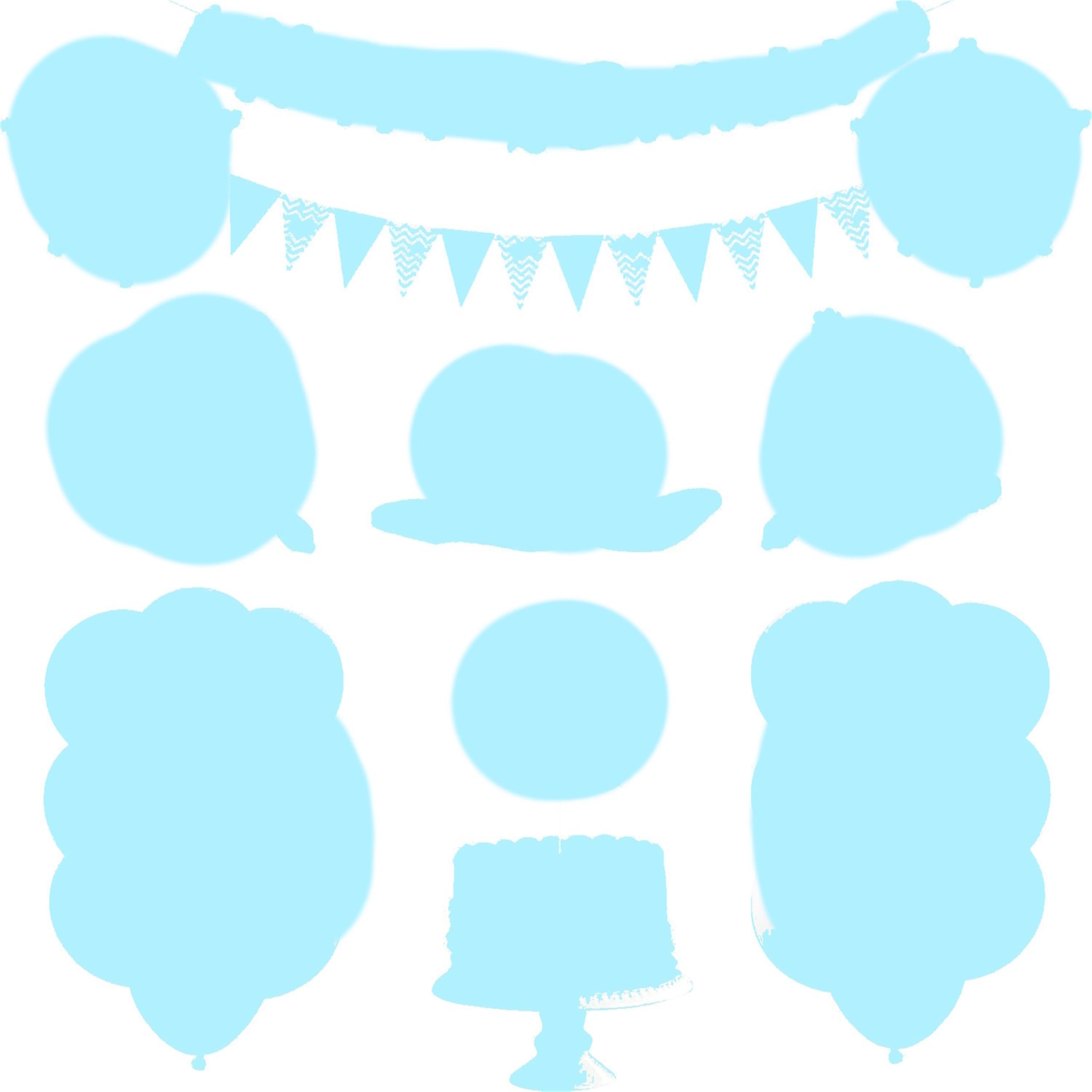 OSNIE Half Year Birthday Decorations Kit for Baby Boy - Happy 1/2 Birthday Banner, Triangle Flag Banner, Party Hat, Cake Topper, Foil Latex Balloon for 6 Months Birthday Party Baby Shower Decor (Blue)