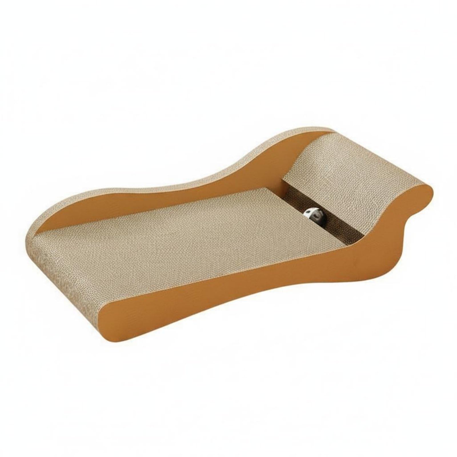 Griffoir pour Chat Lounge Canapé Lit Sofa Planche à Griffer en Carton Ondulé Épais Courbure Ergonomique avec Piste et Balle Adapté aux Chats Jusqu’à, 60 X 28 X 18 Cm