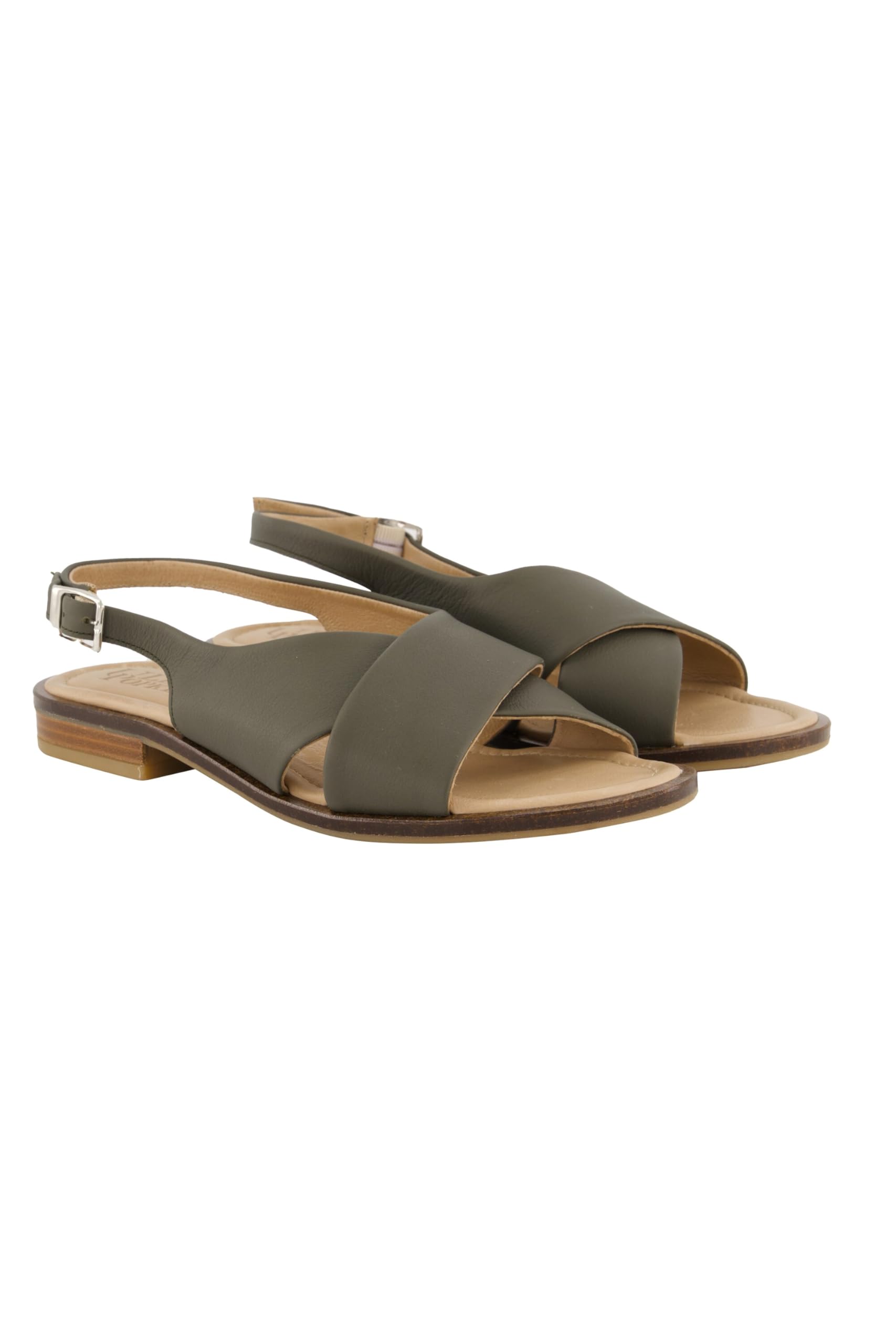 Ulla Popken Damen Schuhe Ledersandalen, elastische Fersenriemen, Weite H 795184