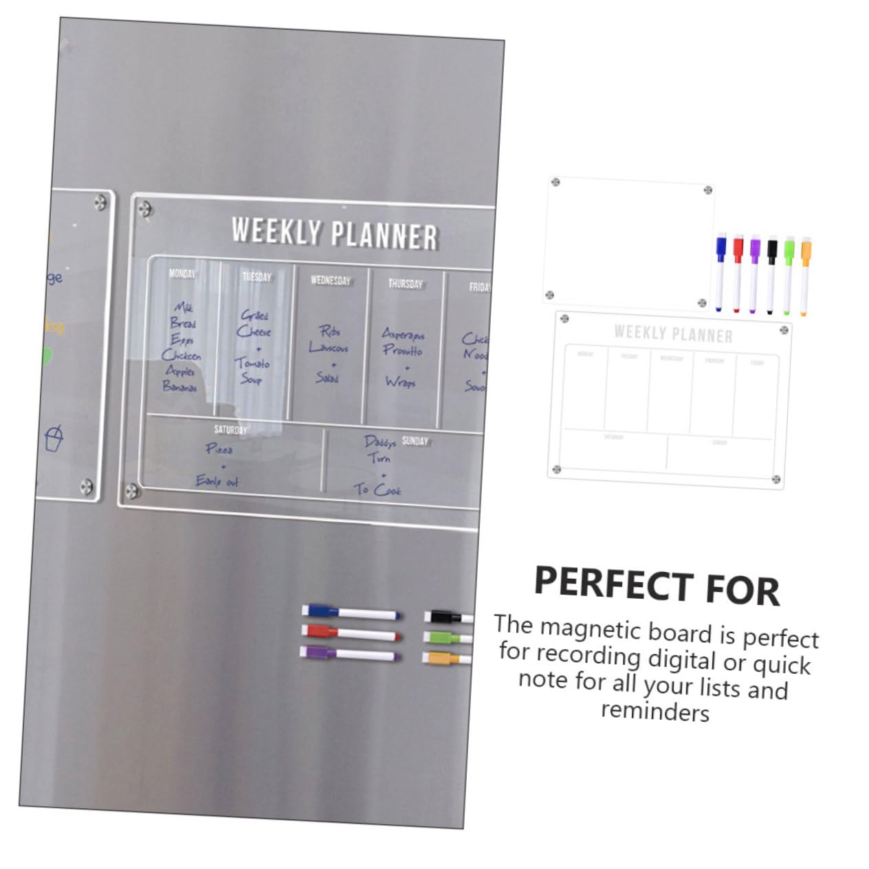 STOBOK Kühlschrank-whiteboard Abwischbarer Monatsplaner Praktische Erinnerungstafel Magnetische Notiztafel für Küche Wiederverwendbarer Kalender für Kühlschrank