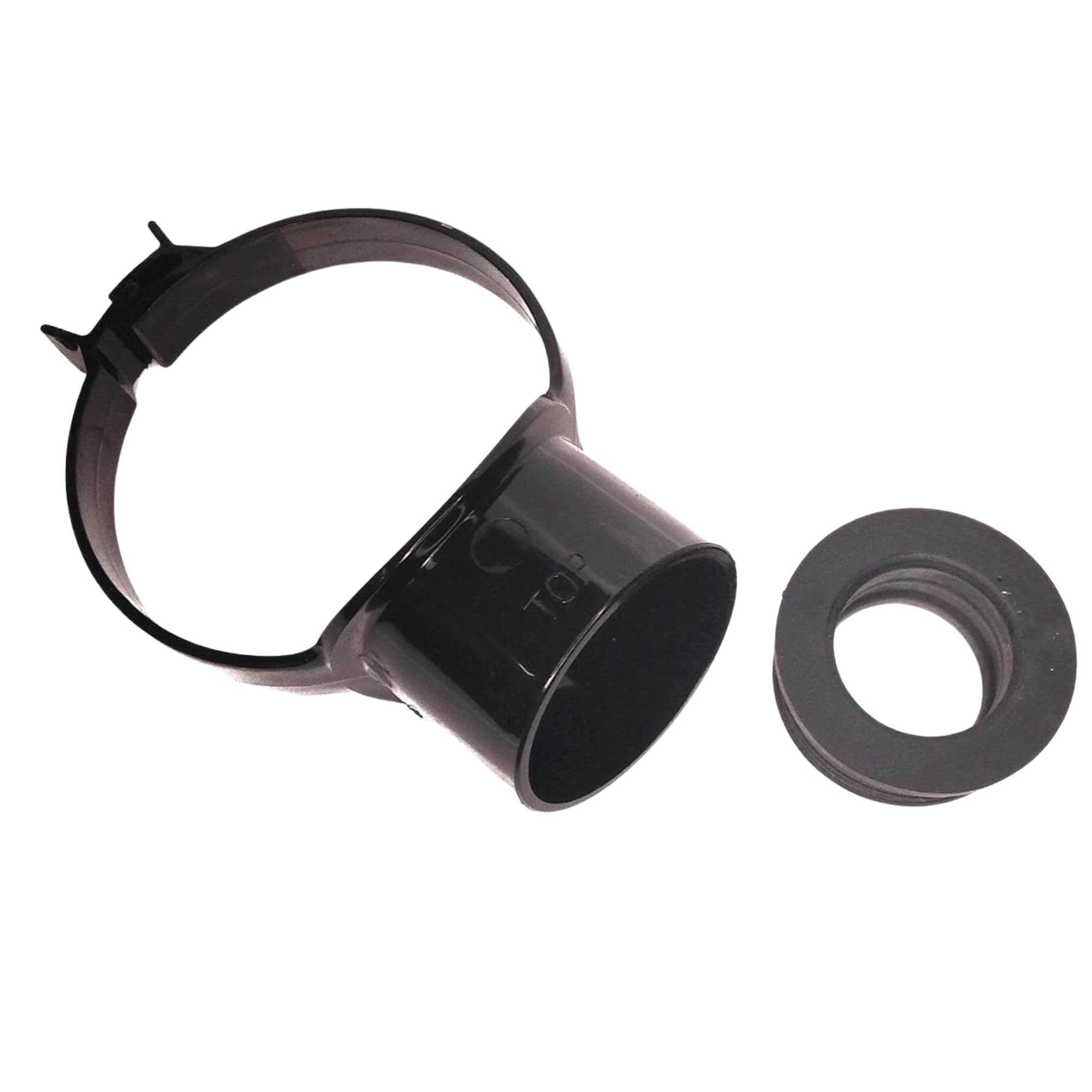 SHMOX 110mm Black Soil Pipe Universal Pushfit Strap, (Black, with 40mm Rubber Boss Adapter)