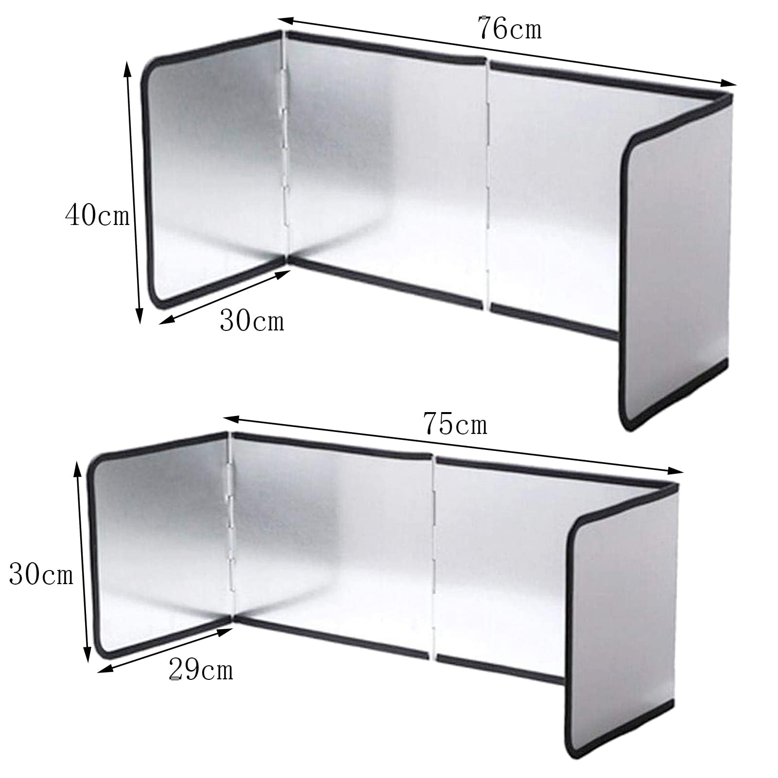 Paraschizzi Parete Cucina Protezione Altezza 40cm per Schizzi Olio Pieghevole Padelle Protezione per Schizzi su 3 Lati Antiaderente