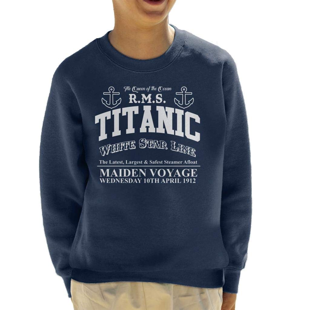 Cloud City 7 RMS Titanic Maiden Voyage Kid's Sweatshirt Navy Blue