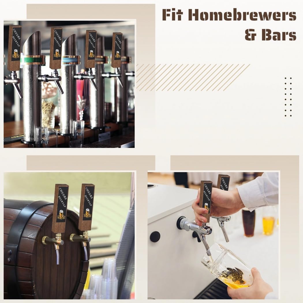 8’’ Walnut Wood Beer Tap Handle with Chalkboard, Customizable, 3/8-16 UNC Thread, Ideal for Homebrew Enthusiasts and Beer Lovers, Kegerator Accessory