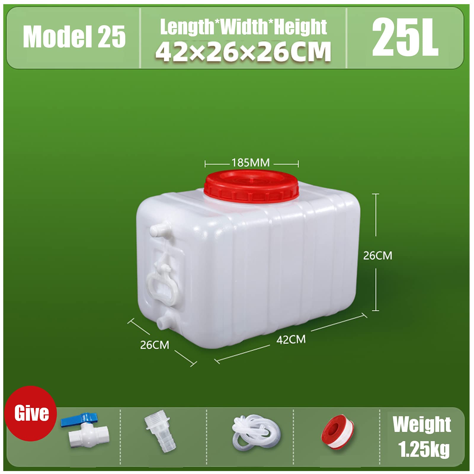 Jericane Eau Réservoir D'eau En Plastique 25L Bidon Pour Carburants Alimentaire Portable Conteneur Eau Potable