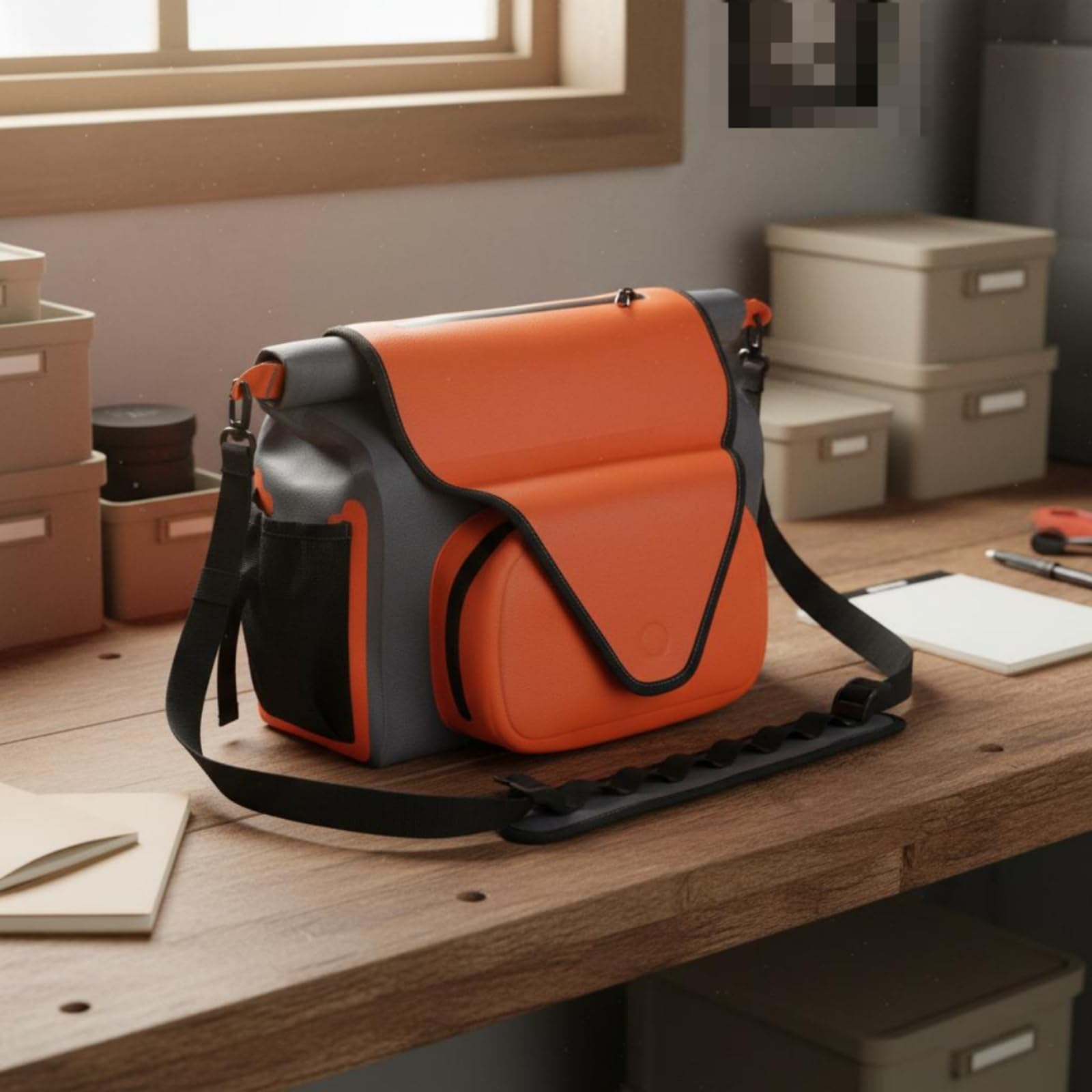 Sac Banane Imperméable Sacoche Ceinture Sac de Pêche Sac à Outils Étanche avec Fermeture Roulée et Port Ceinture Épaule Séparation Claire du Matériel