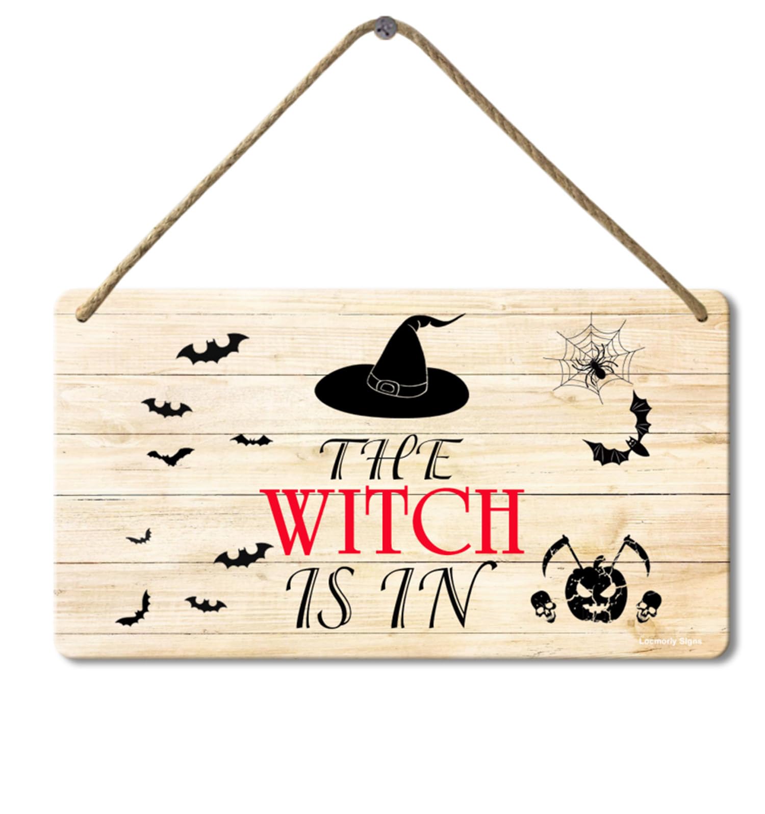 Wooden Sign Halloween Welcome Sign, 8x12 Inch, Rustic Plaque Halloween Party Decorations