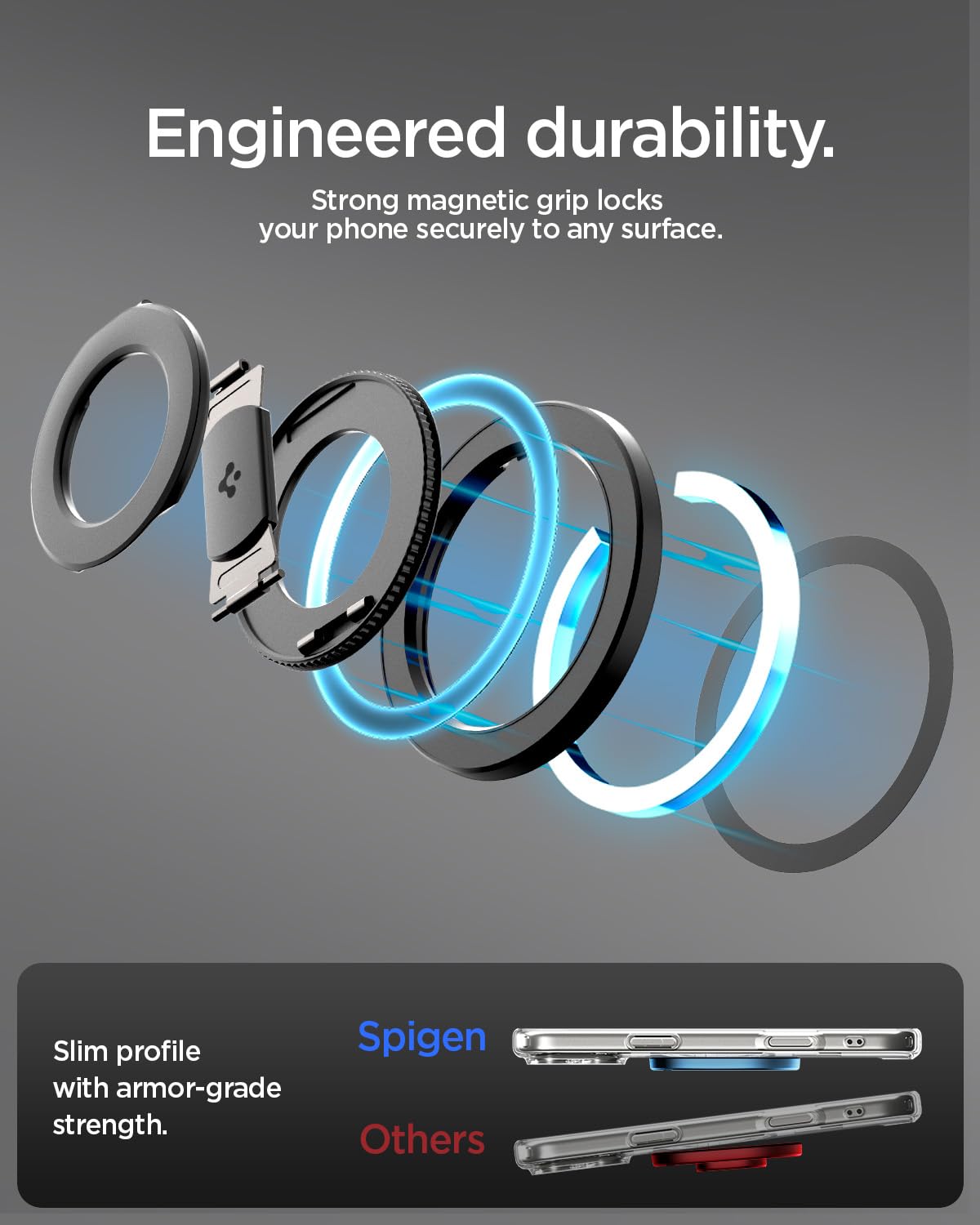 Spigen O-Mag MagFit+ Anneau MagSafe [Double Charnière] Support Anneau | Aimant Double Face pour iPhone 17, 17e, 16, 15, 14, 13 12 et Coques MagSafe pour Samsung S26, S25, Pixel 10 – Noir