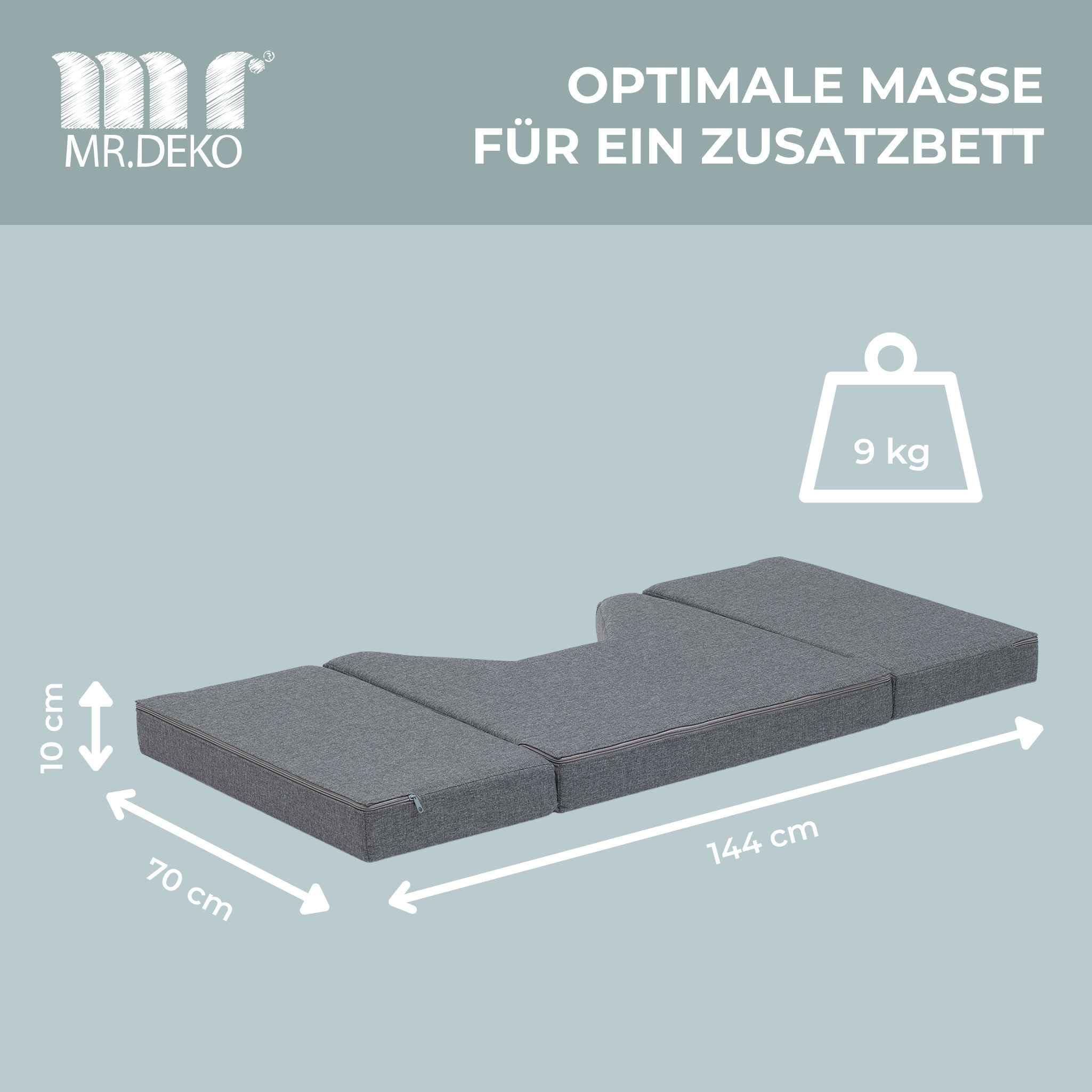 Camper´s Delight Kinderbett-Klappmatratze passend für VW T5 T6 T6.1 Matratze für den Fahrraum | Faltmatratze 145x70cm Camping-Zubehör | Faltbare Van-Campingmatratze Transporter