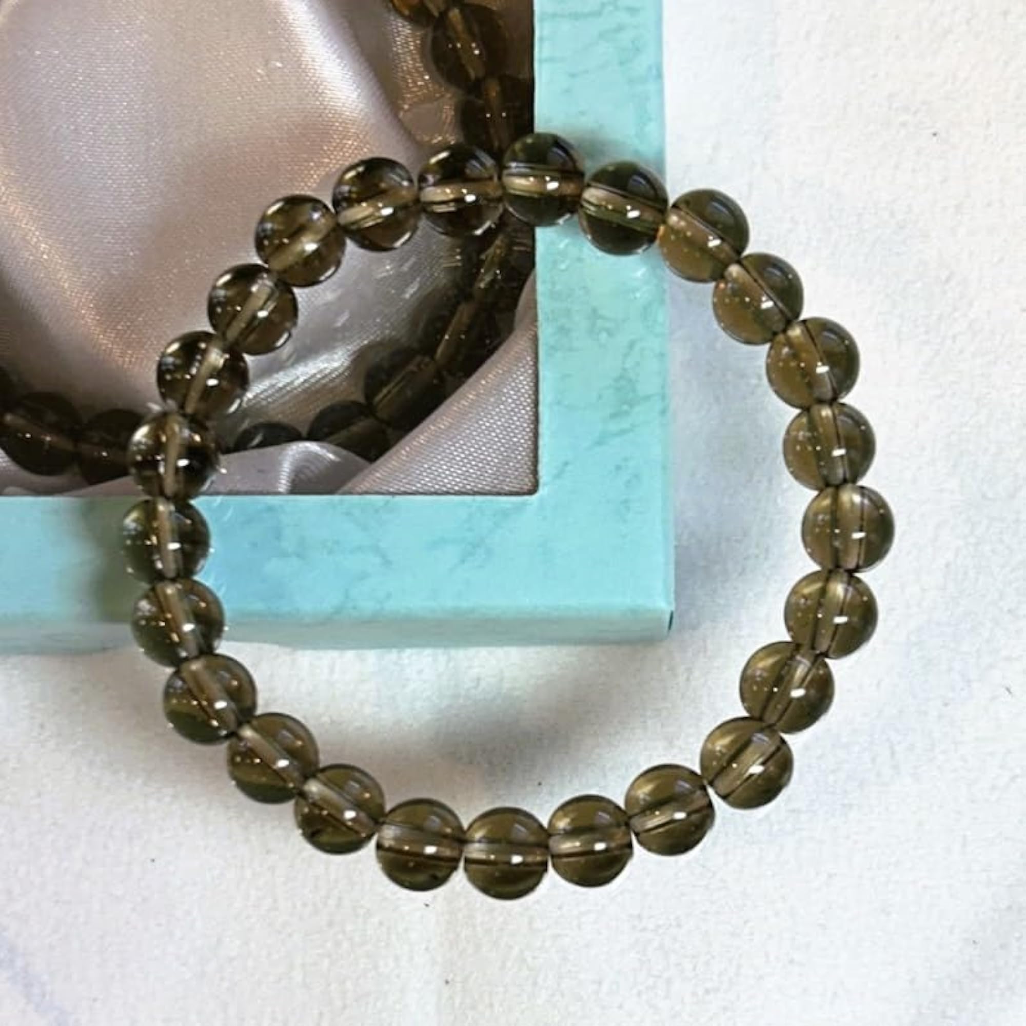 Natural Smoky Quartz Stretchable Bracelet, Unisex