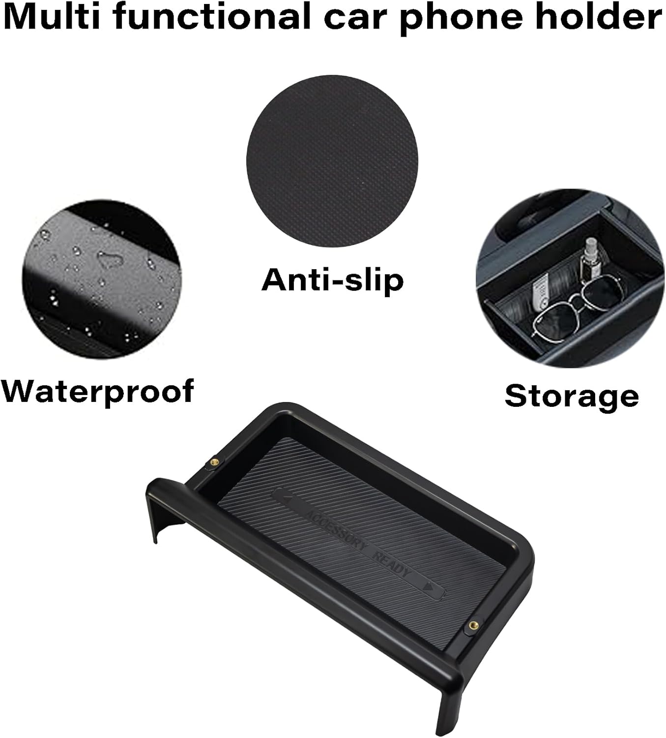 Car Phone Holder for 2025 2026 Ford Explorer (Active/ST-Line/Tremor/ST/Platinum) Accessories Apply to 13.2 Inch Touchscreen Fixed Clip MagSafe Cell Phone Mount with Dashboard Storage Tray
