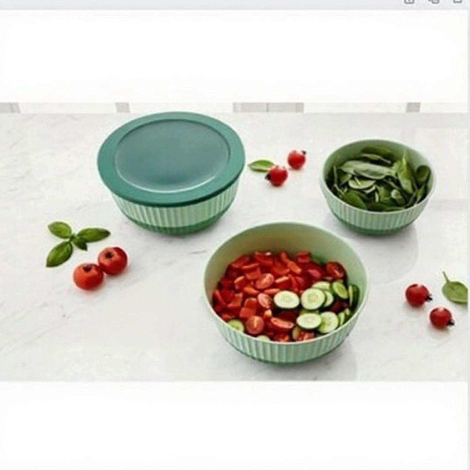 Mixing Bowls with Lids, 8-Piece Airtight Leak-Proof Nesting Plastic Bowl Set for Kitchen & Food Storage, Large 4200ml Capacity, BPA-Free, Microwave & Dishwasher Safe - Image 9