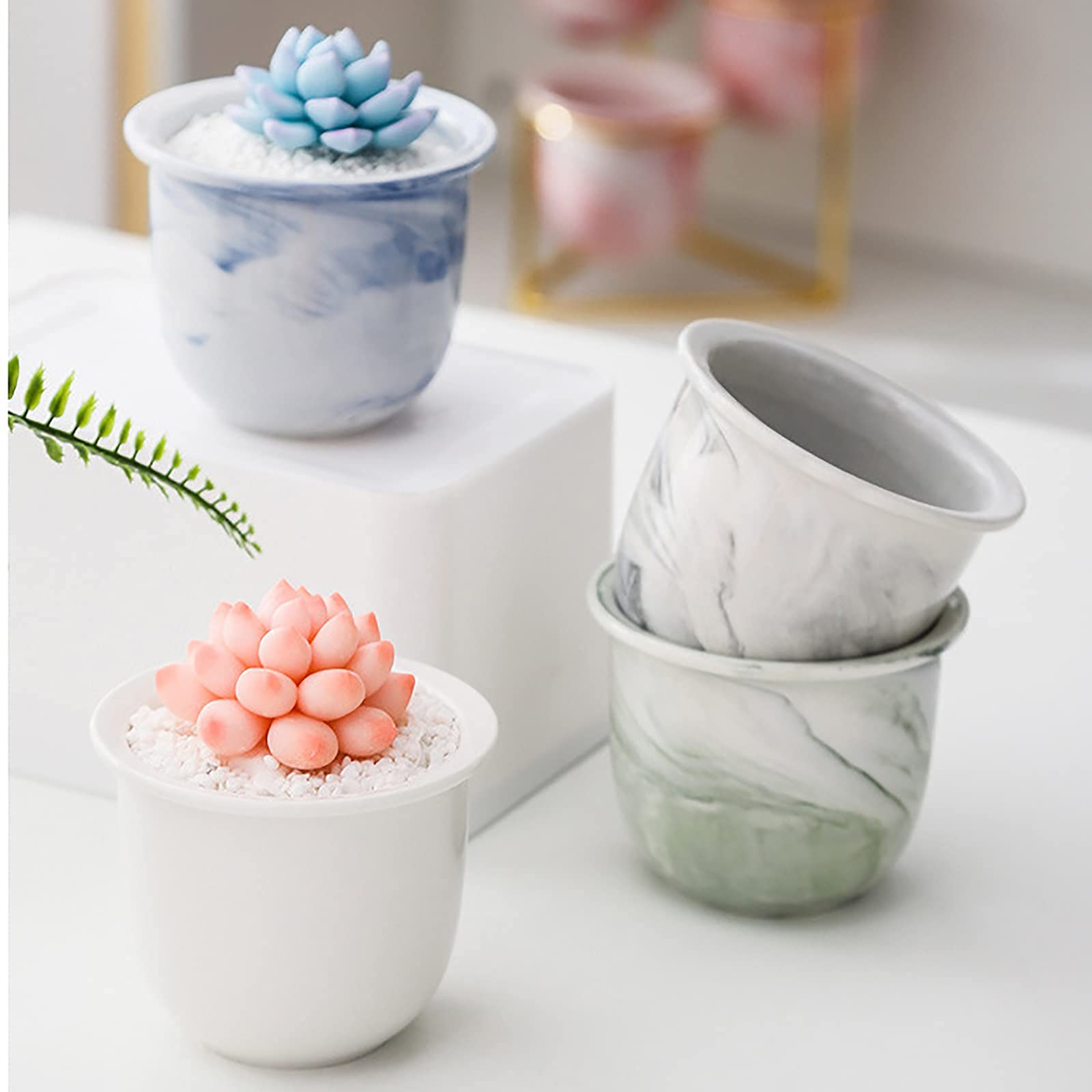 Piccoli fioriera in ceramica bianca, mini contenori per fiori da