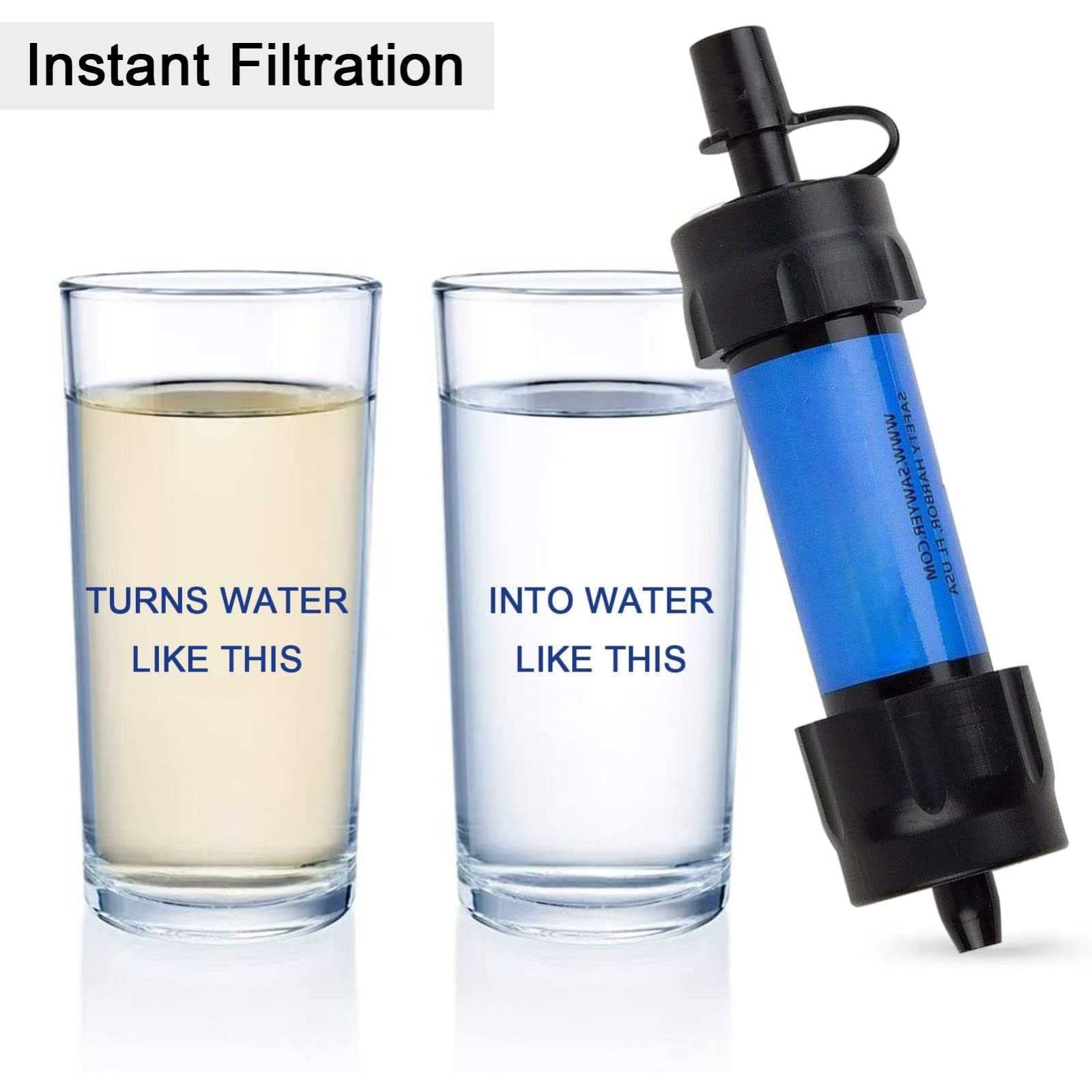 Purificadores Agua Portátiles, Purificador Agua Emergencia, Purificador de Agua para Supervivencia Adecuado para Camping Y Senderismo