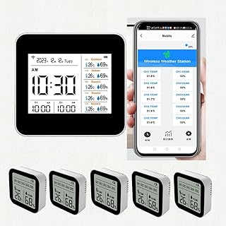 Weather Stations Wireless Indoor Outdoor Thermometer & Smart WiFi with P...