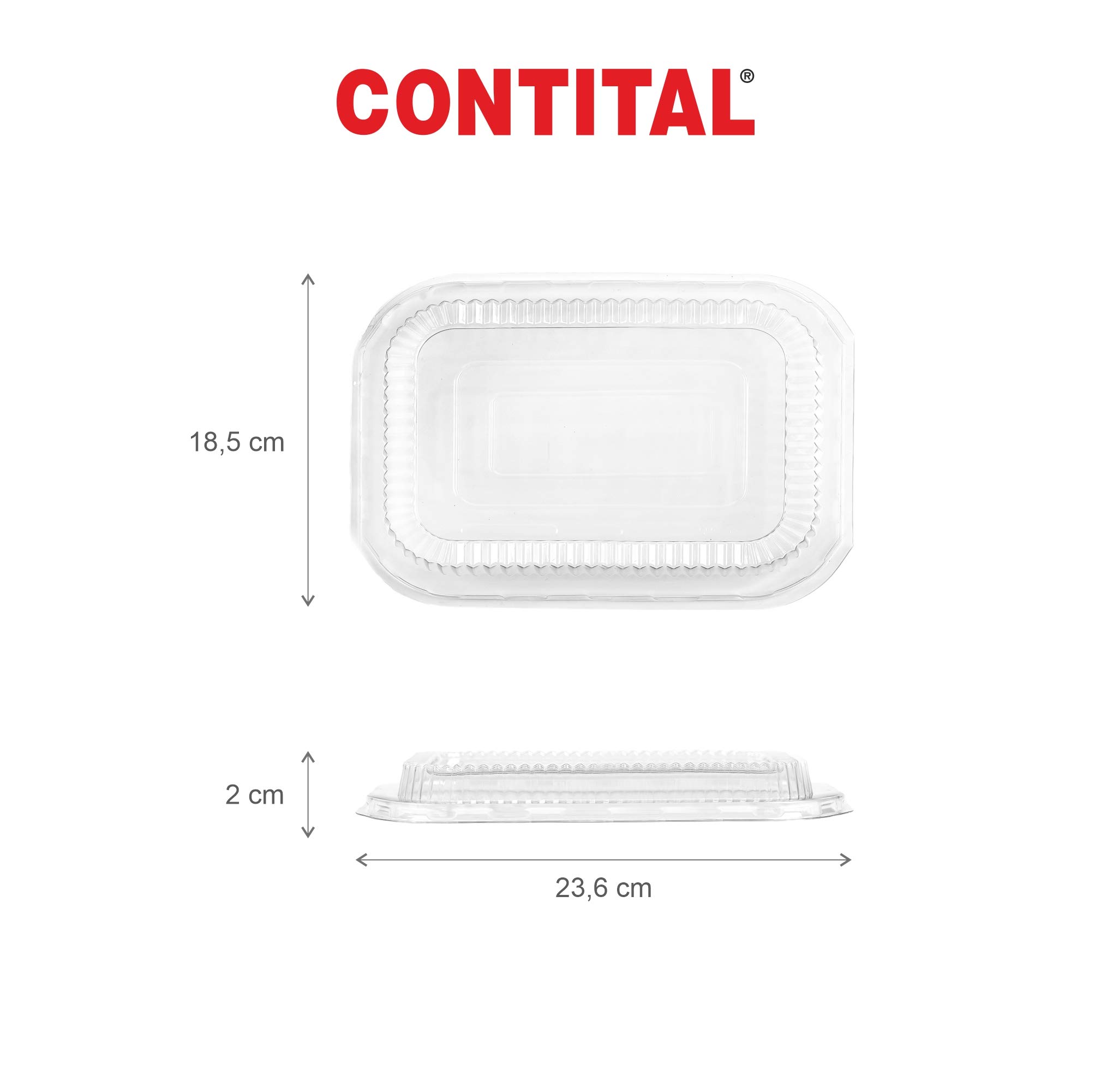 CONTITAL PL221530 | Coperchi in PET per Contenitori in Alluminio | Coperchi in PET Sigillanti, Durevoli e Riutilizzabili | 50 Pezzi