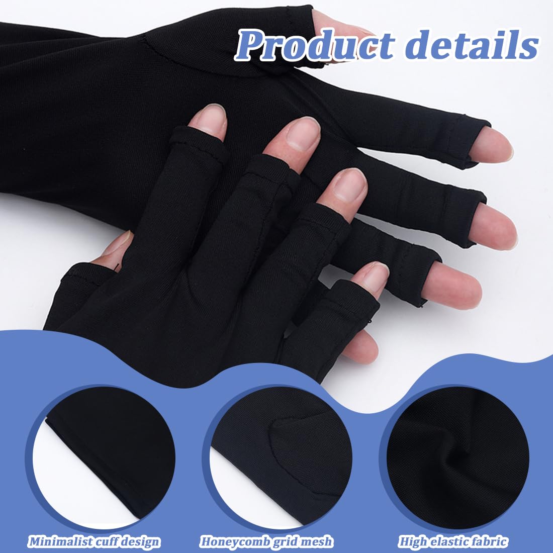 uv schutz handschuhe maniküre Nägel, 2 Paare Professionelle UPF50+ UV-Schutzhandschuhe für Hand UV-Schutz Fingerlose Handschuhe zum der Hände vor UV-Licht Kosmetik Cocker Spaniel Waterproof Coats Size:S / 51-55cm Revv 1 DRT Fat