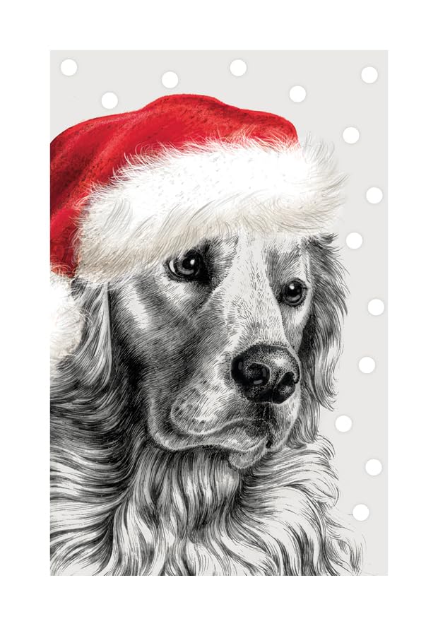 The Art FileINK & SHADOW RETRIEVER IN HAT XMAS CARD - ISX09