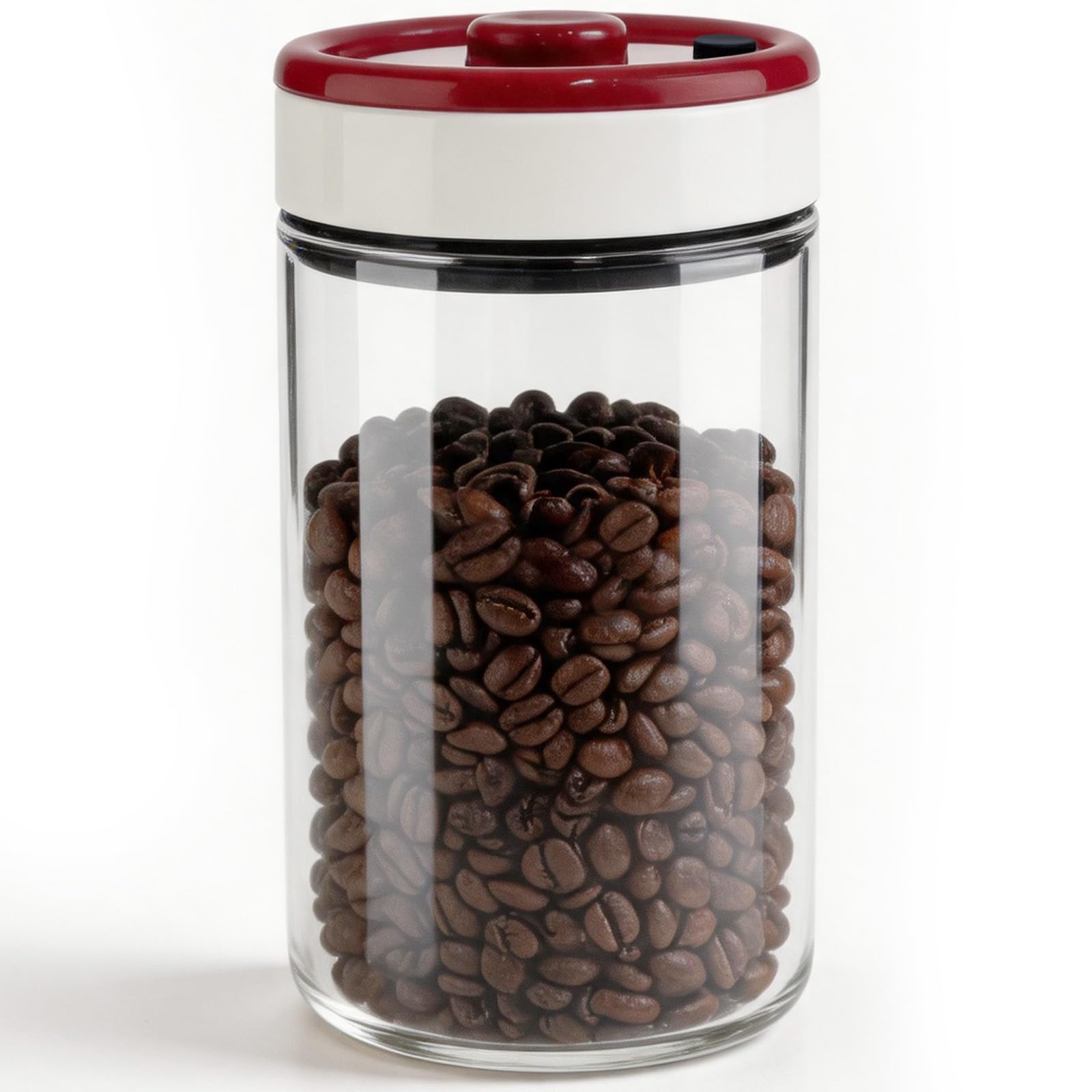 CHUNGG Coffee Bean Storage Jar, Airtight Coffee Container Borosilicate Glass With Vacuum Cover, Used for Coffee Beans, Sugar, Nuts and Tea (1200 ML)
