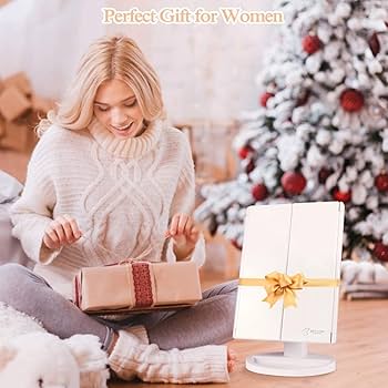 Amazon | 化粧鏡 化粧ミラー 鏡 三面鏡 女優ミラー 卓上 led付き