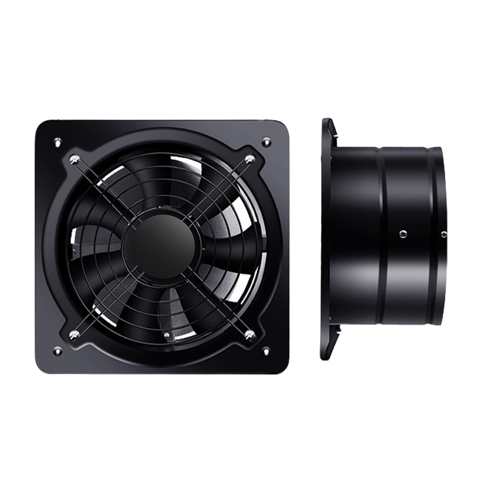 Ventilatore aspiratore con interruttore: ventilatore da bagno in metallo industriale, silenzioso, 600 m³/h, 6 pollici, potente ventilatore da parete, per cucina, bagno e cantina, 160 mm