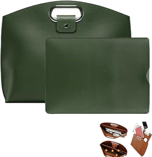 Miniatura 1 de Literalous the - Juego de 2 piezas sofisticado de cuero impermeable para laptop y bolso de mano, juego de 2 piezas para laptop