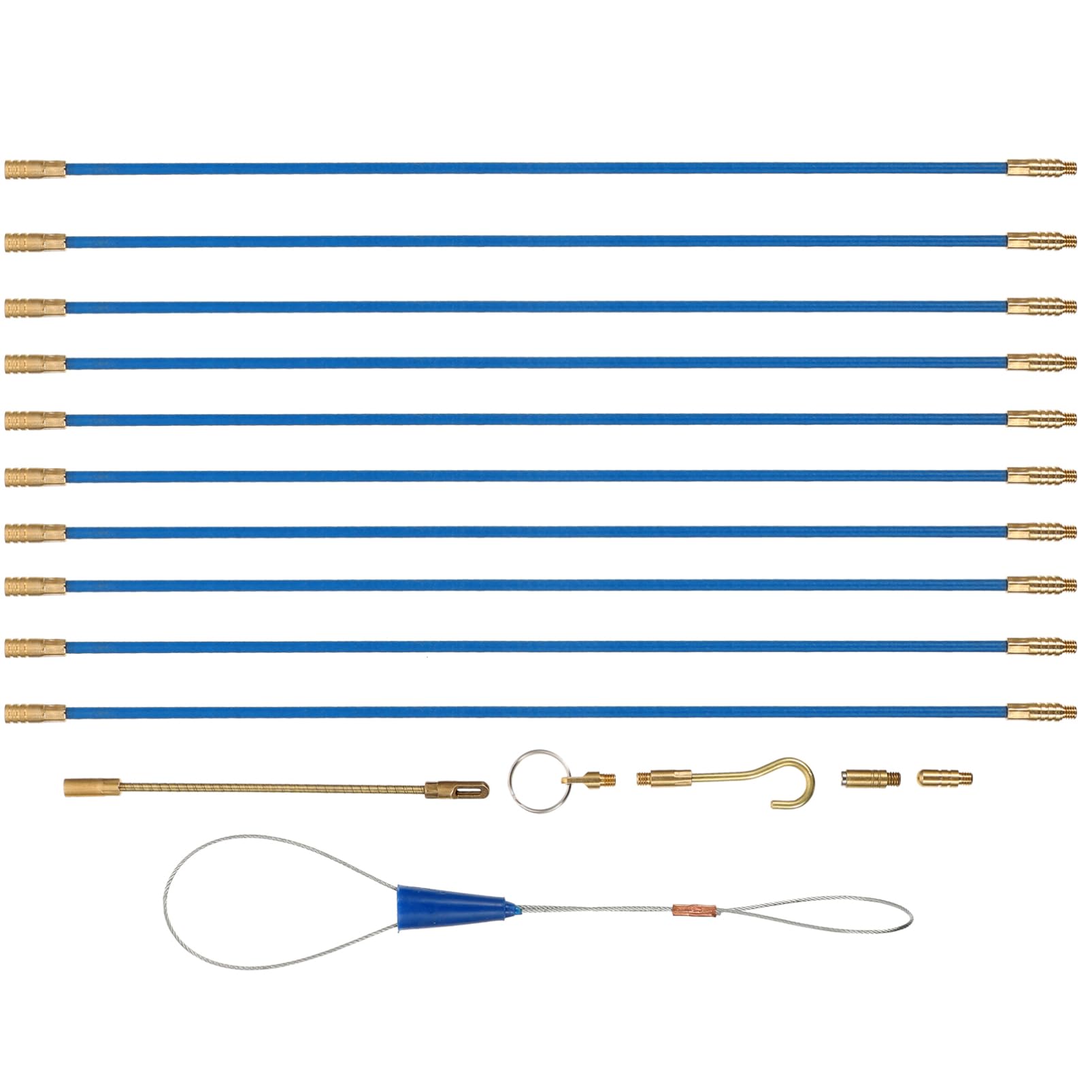 Gadpiparty 2sätze Kabelziehset Aus Fiberglas Teiliges Mit Langen Zugdrähten Für Elektroinstallationen Für Verlegen Von Kabeln Durch Wände Und Schwer Zugängliche Stellen