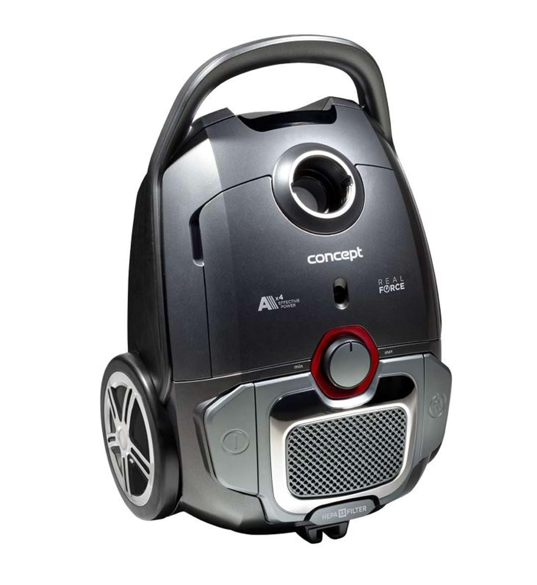 CONCEPT Odkurzacz workowy VP8290 4A Real Force 700 W, czarny, czerwony, 3 litry, 67 decybeli
