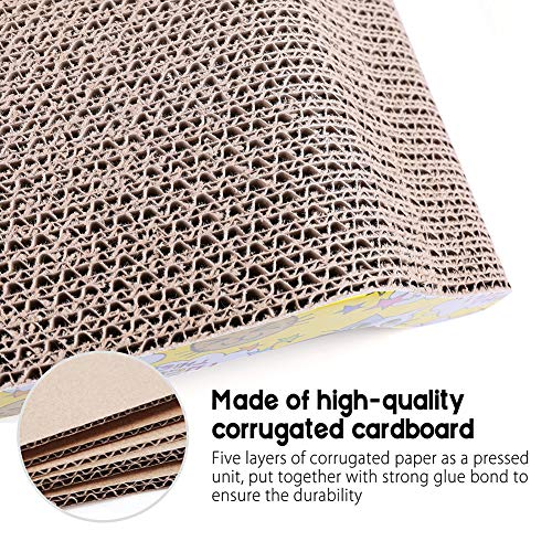 Cat-Scratcher-Cardboard-with-Catnip-Pack-of-2-Recycle-Corrugated-Cat-Scratching-Board-Reversible-Replacement-Pad-Lounge-Cute-Wave-Design