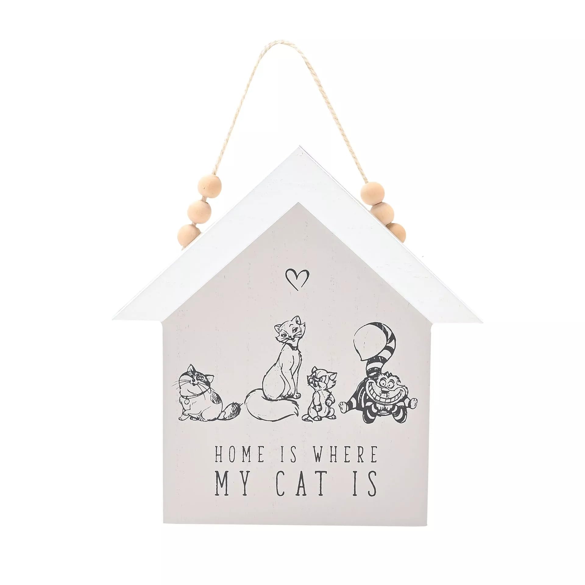 Widdop And Co Grey Disney Cats & Dogs House Plaque - Home Is Where My Cat Is