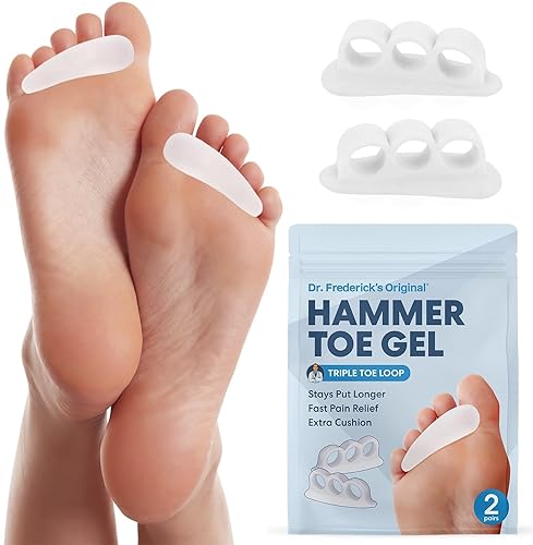Dr Fredericks Original Hammer Toe Gels - 4 piezas - Cresta de soporte para dedos de martillo para mujeres y hombres - Realineación articular - Cojín
