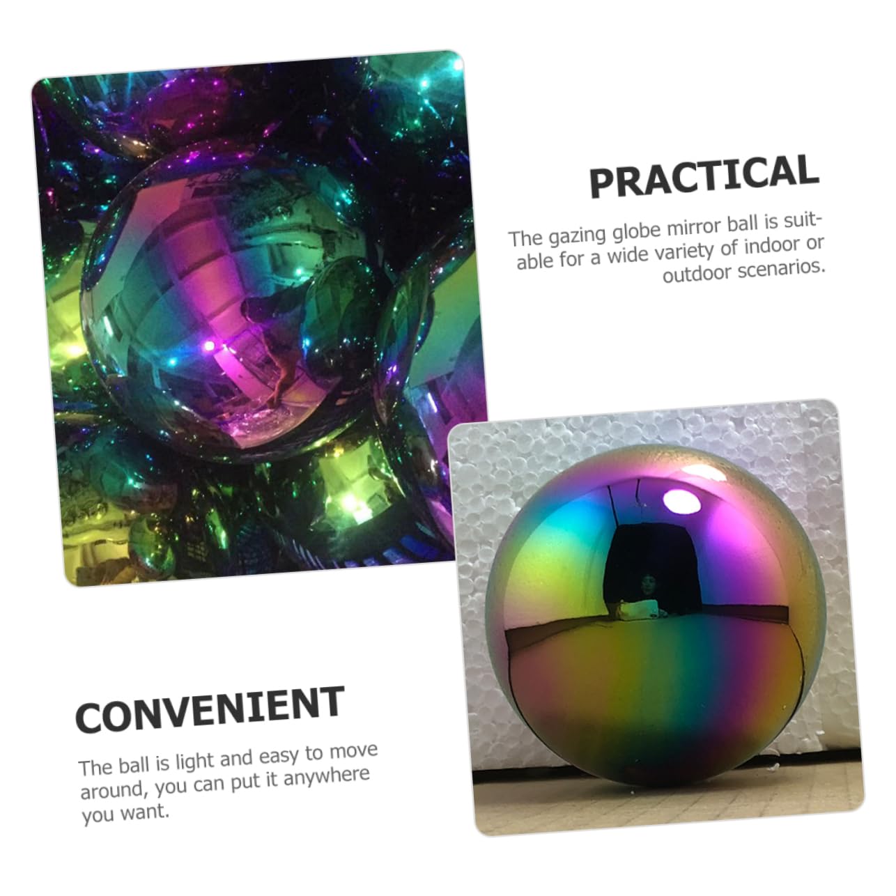 TOYANDONA Bola de Observación de Acero Inoxidable Reflectante para Jardín y Exteriores, Juego de 3 Piezas (15 Cm, 12 Cm, 10 Cm), Decoración Hueca Pulida para Patio y Césped