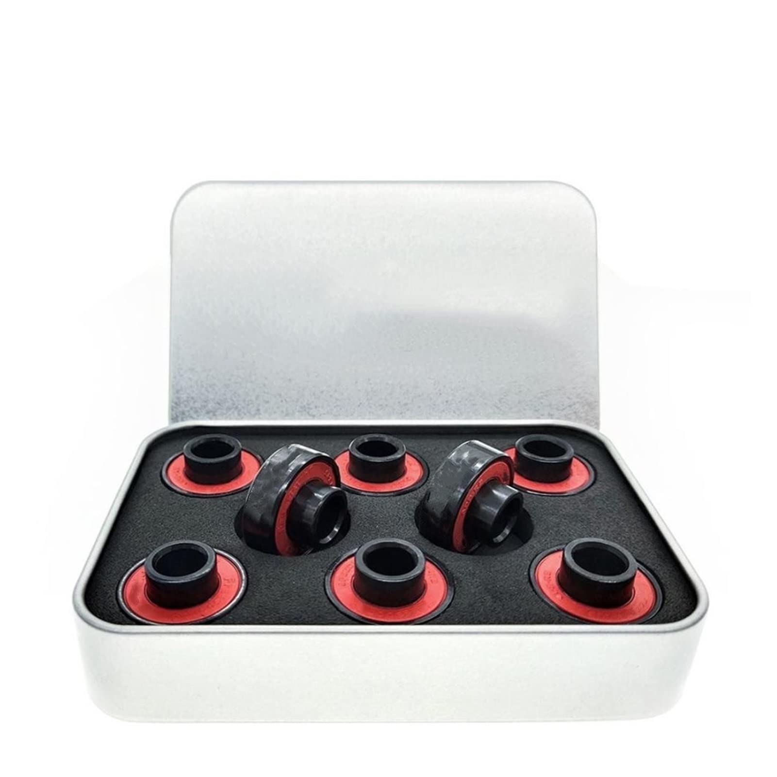 RFXOGTYFZ 8PCS High Speed 608 Hybrid Black Ceramic Bearings with Spacer for Inline Skate Skateboard Scooter Longboard(Black ball-20cm)
