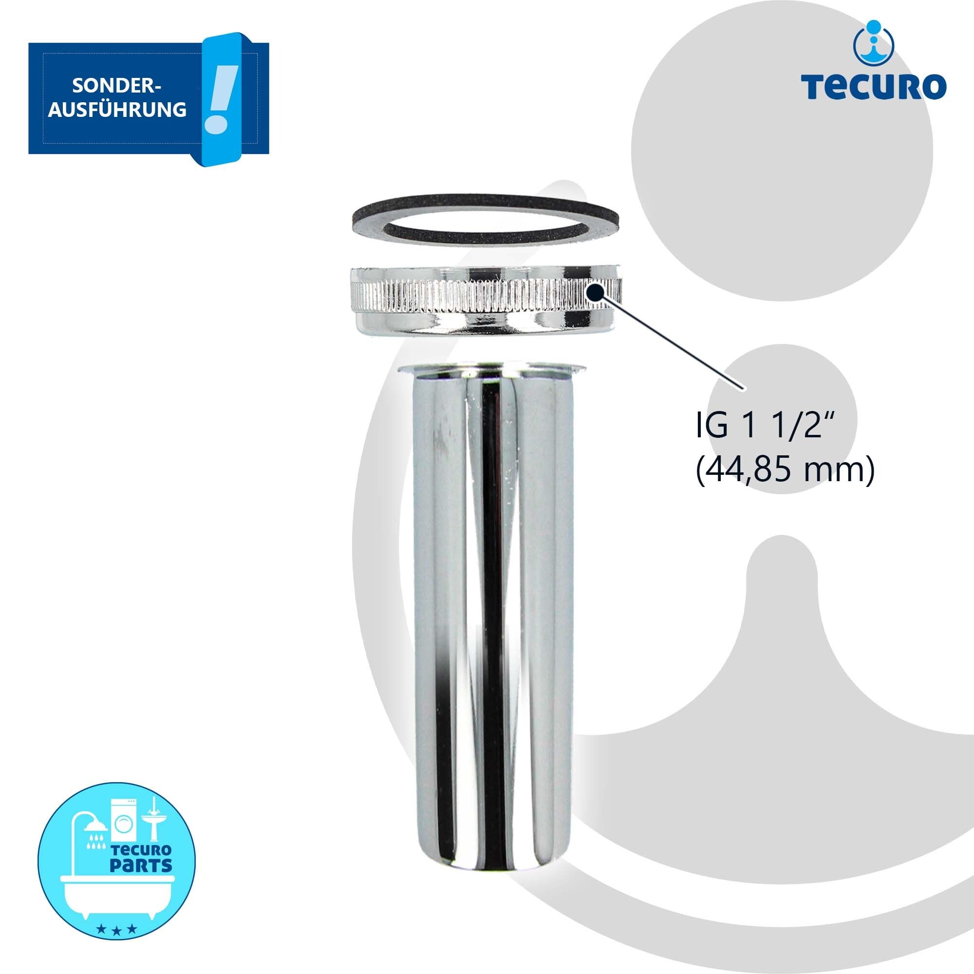 tecuro Immersion Pipe with Diameter 32 x 1 1/2 Inch Union Nut x 100 mm Special Guide, Chrome-Plated Brass - Image 3