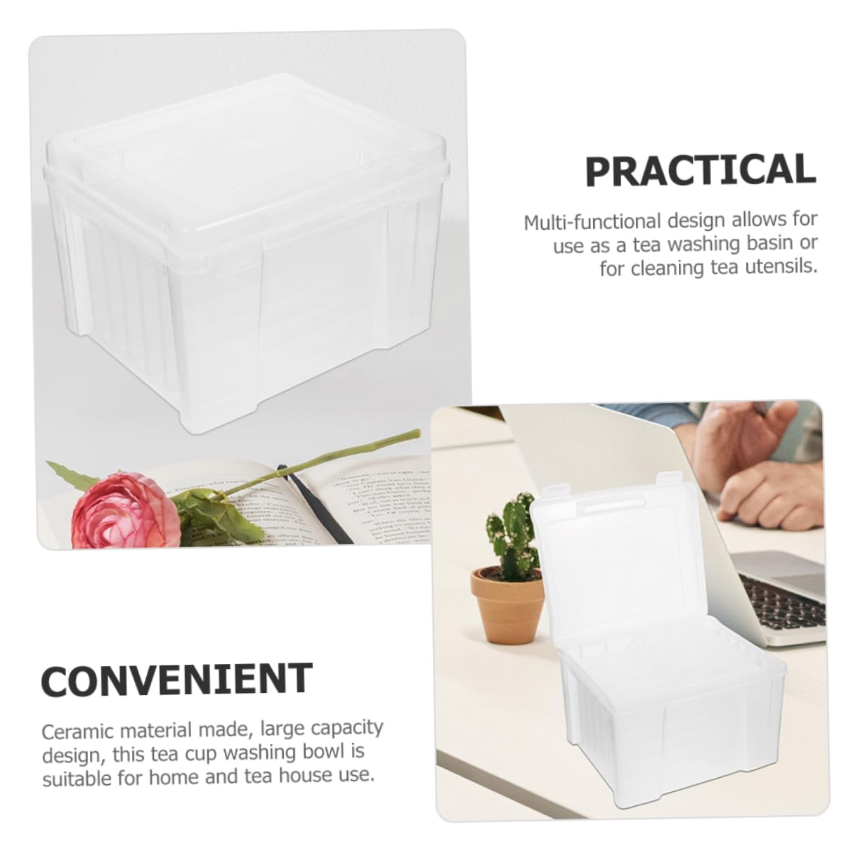 Lurrose Card Organizer Box Sturdy Plastic Storage Box for Photo Greeting Cards Documents Easy to Organize