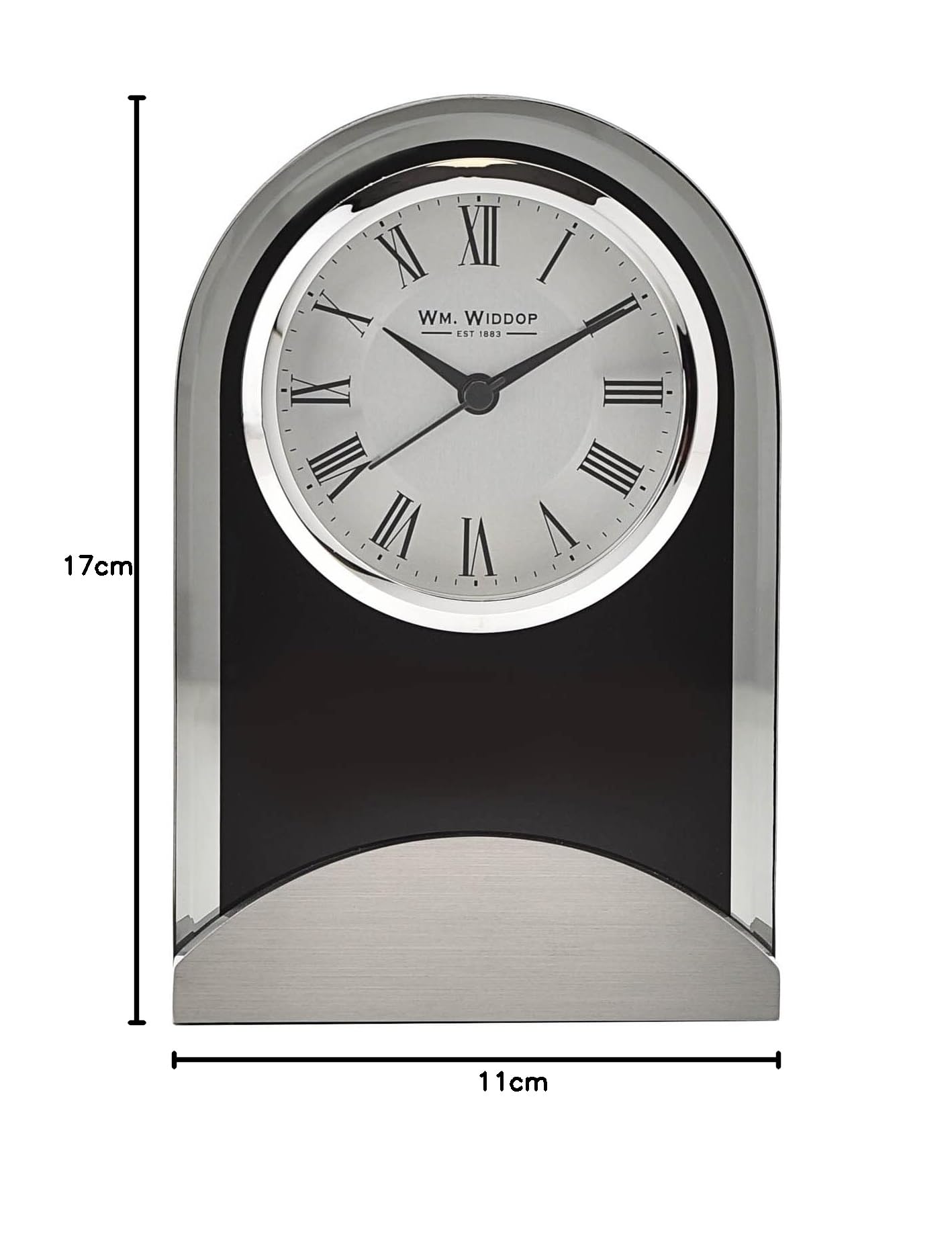 Wm Widdop W2912 - Reloj de mesa (cristal arqueado y base de aluminio, cuarzo)
