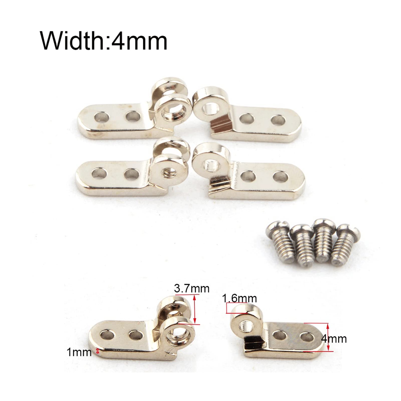 10 Zestawów, Zawiasy do okularów, Akcesoria do okularów, Plastikowe oprawki dla podróżnych, Naprawa zawiasów do okularów (Color : 4MM)
