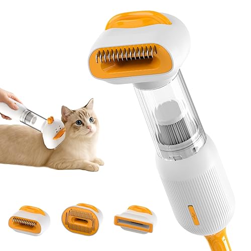 Cat Grooming Vacuum Kit with Brush, Low-Noise Pet Hair Shedding
