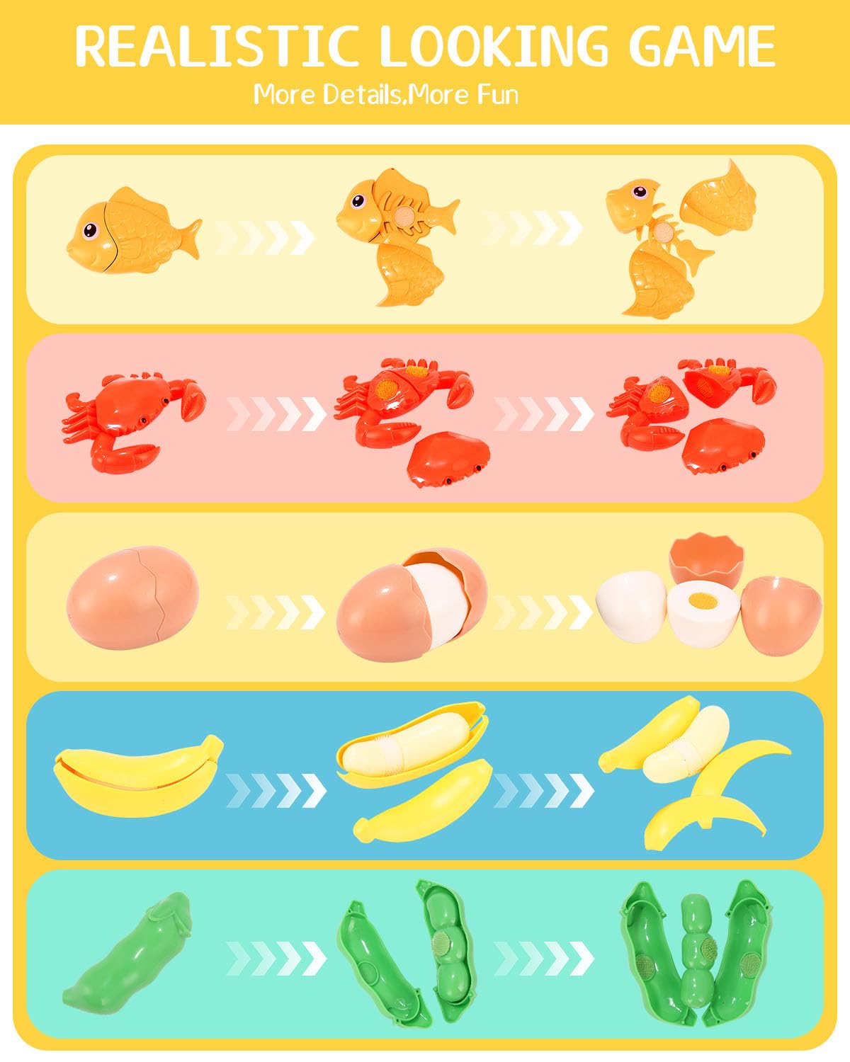 Accessoire Cuisine Enfant Ensemble Dinette Enfant Ustensile Fruits et Légumes Jouet à Couper de Jouet imitant Jeu de Role Chef Kit Cuisine Enfant avec Nourriture Jouet Couteau