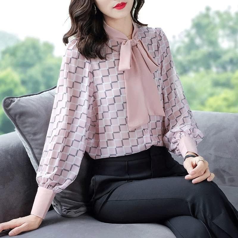 ヨーコチャン Aラインプルオーバー ブラウス ピンク 長袖 ゆったり