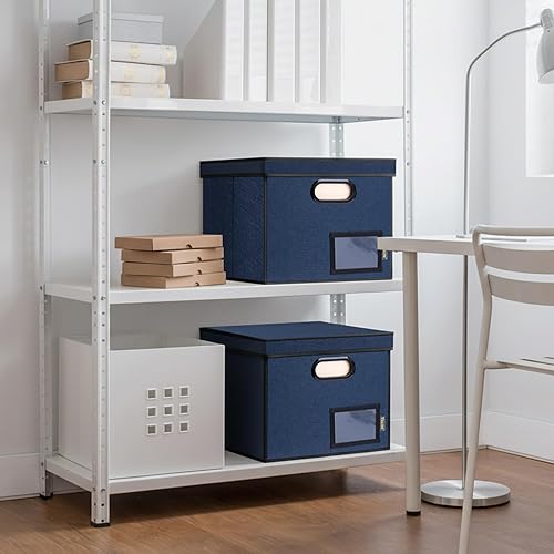 Miniatura 249 de BALEINE - Caja organizadora de archivos con tapa, organizador de carpetas plegable con riel de plástico, caja para carpetas colgantes para Gris