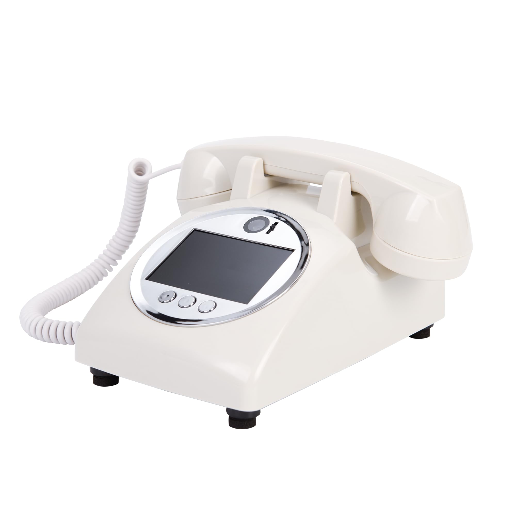 WORVABE Audio Guest Book Wedding Phone, Audio Guestbook Record Cherished Customized Audio Messages, Preserve Your Special Occasions - Ideal for a Variety of Memorable Party (Rice-White)