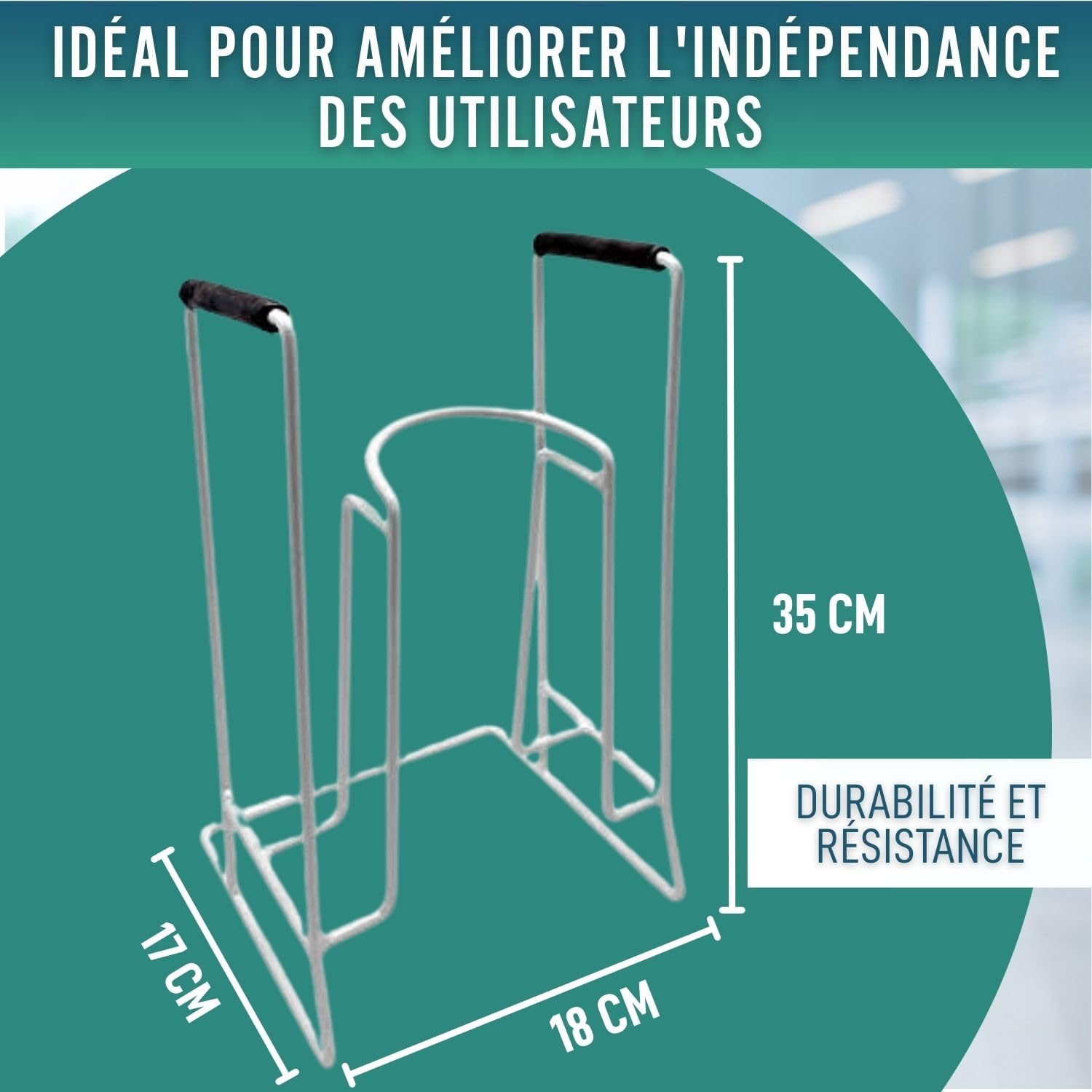 OrtoPrime Enfile bas de contention en acier – Enfile chaussette pratique pour seniors – Appareil pour enfiler les bas de contention facile à utiliser – Aide pour s’habiller autonome