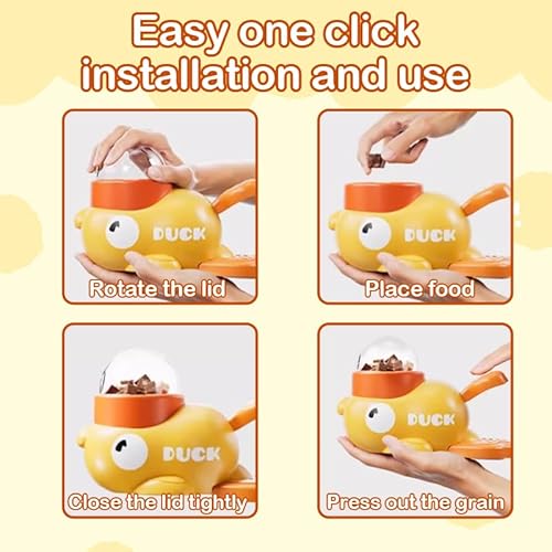 Leckerli-Spender-Spielzeug für Hunde, interaktives Futterspielzeug für Hunde in Entenform, leicht zu reinigender Leckerli-Spender mit 3 Getreideauslässen, Abdeckungen, Hundefutterspender-Spielzeu