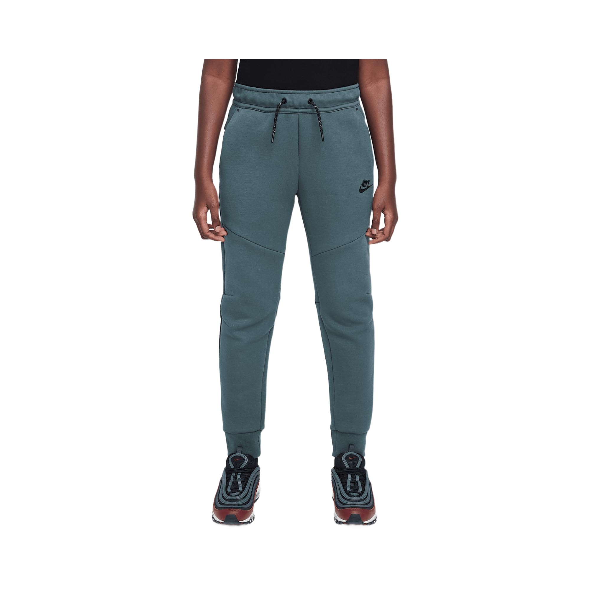 Nike Sportswear Tech Fleece Big Kids' Joggers (HV5869-338, Vintage Green/Black/Black) Size Small