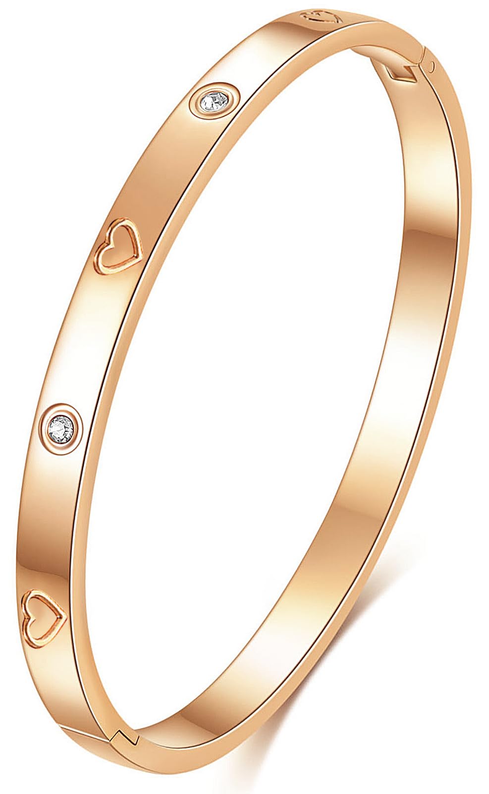 Tidefire Edelstahl Kristall Zirkonia Armbänder 18K Gold Plattiert Damen Armband Titanium Stahl Armreif