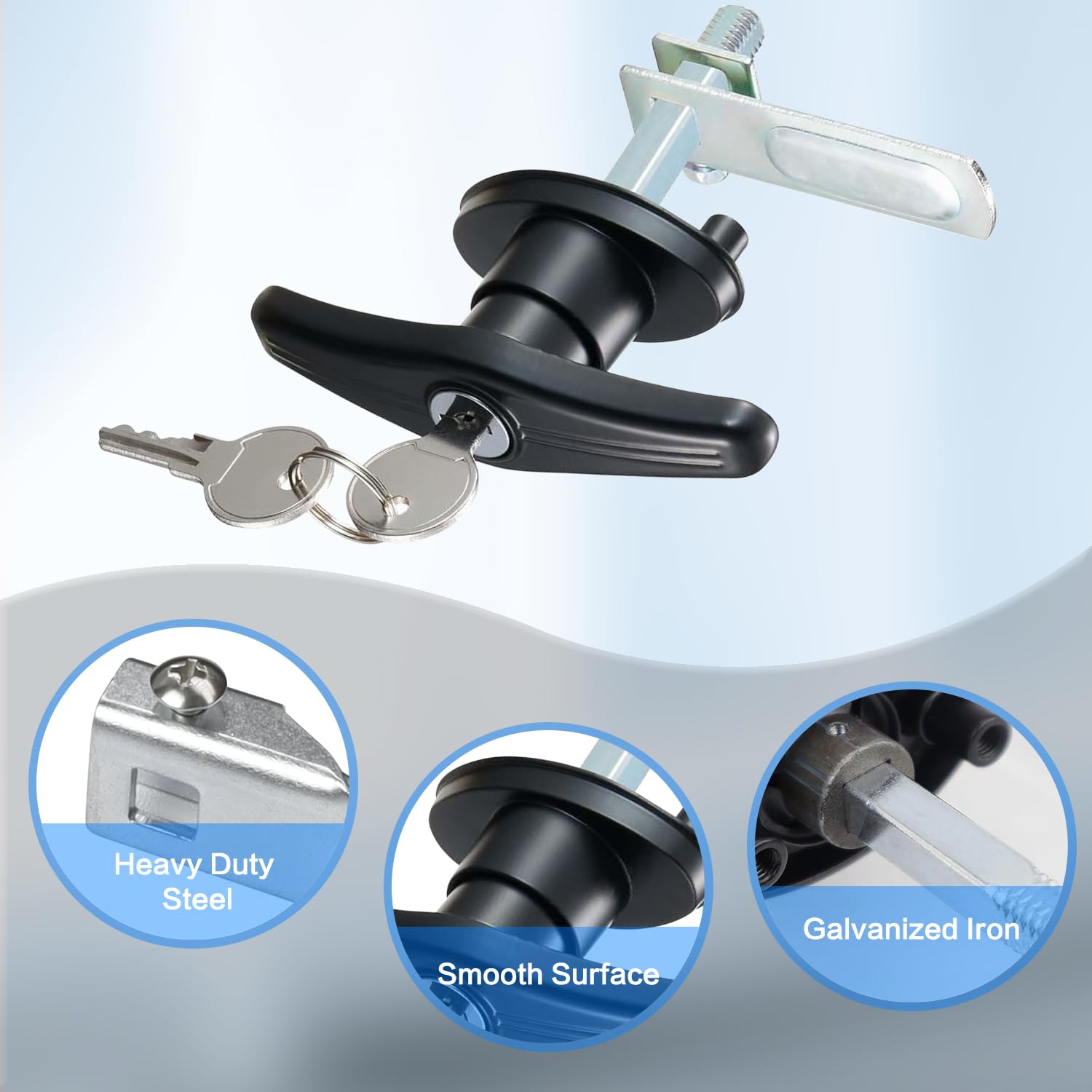 Truck Cap Camper Shell T-Handle Lock Replacement Kit Keyed Alike Left & Right Black Locks for Truck Bed Camper Shell Accessories Leer Truck Cap Replacement product thumbnail 5