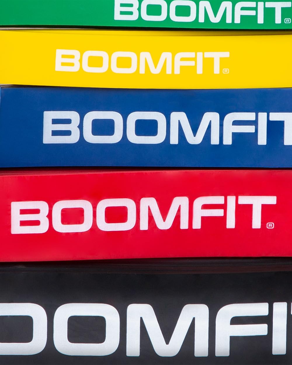 BOOMFIT Elastici Fitness | Banda Elastica Resistenza per Trazioni Pull Up, Elastico Palestra per Allenamento, Calisthenics, CrossFit e Stretching | Fasce Elastiche Fitness in Lattice Naturale