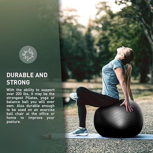 Miniatura 3 de Exercise Yoga Ball Yoga Balance Stability Swiss Ball Support up to 200 lbs