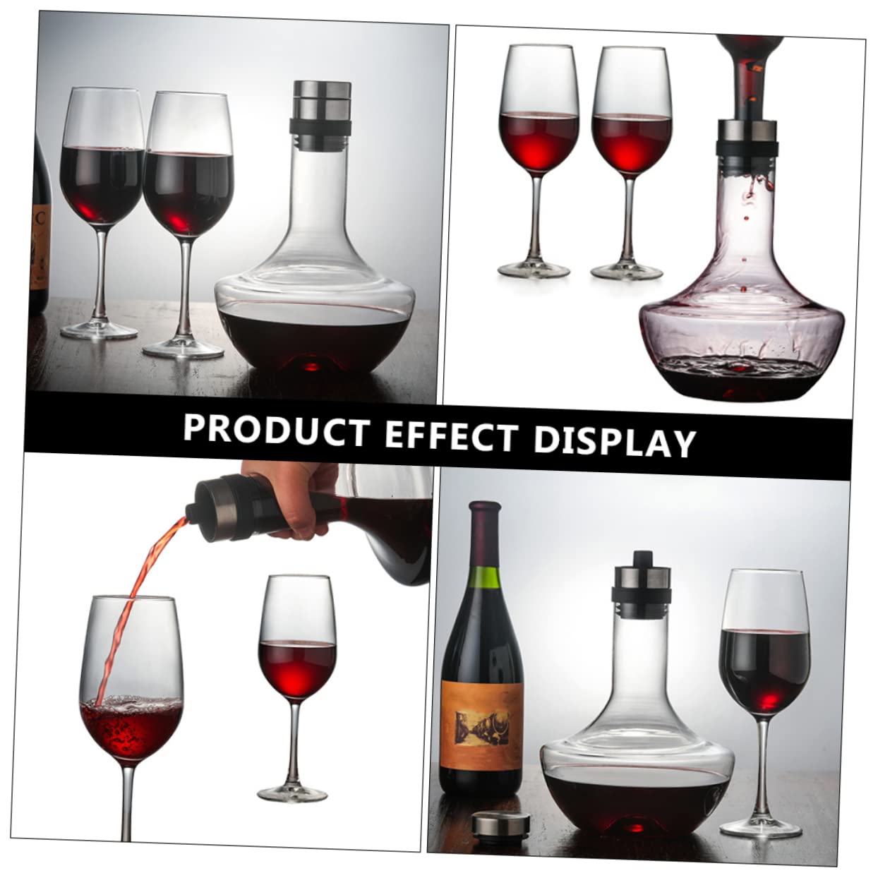 Cabilock 1 Pc licorera decantador de vino con aireador decantador de vino con tapón vaso cristal vaso de cristal bebidas jarra doméstica decantador de vino de vidrio champán